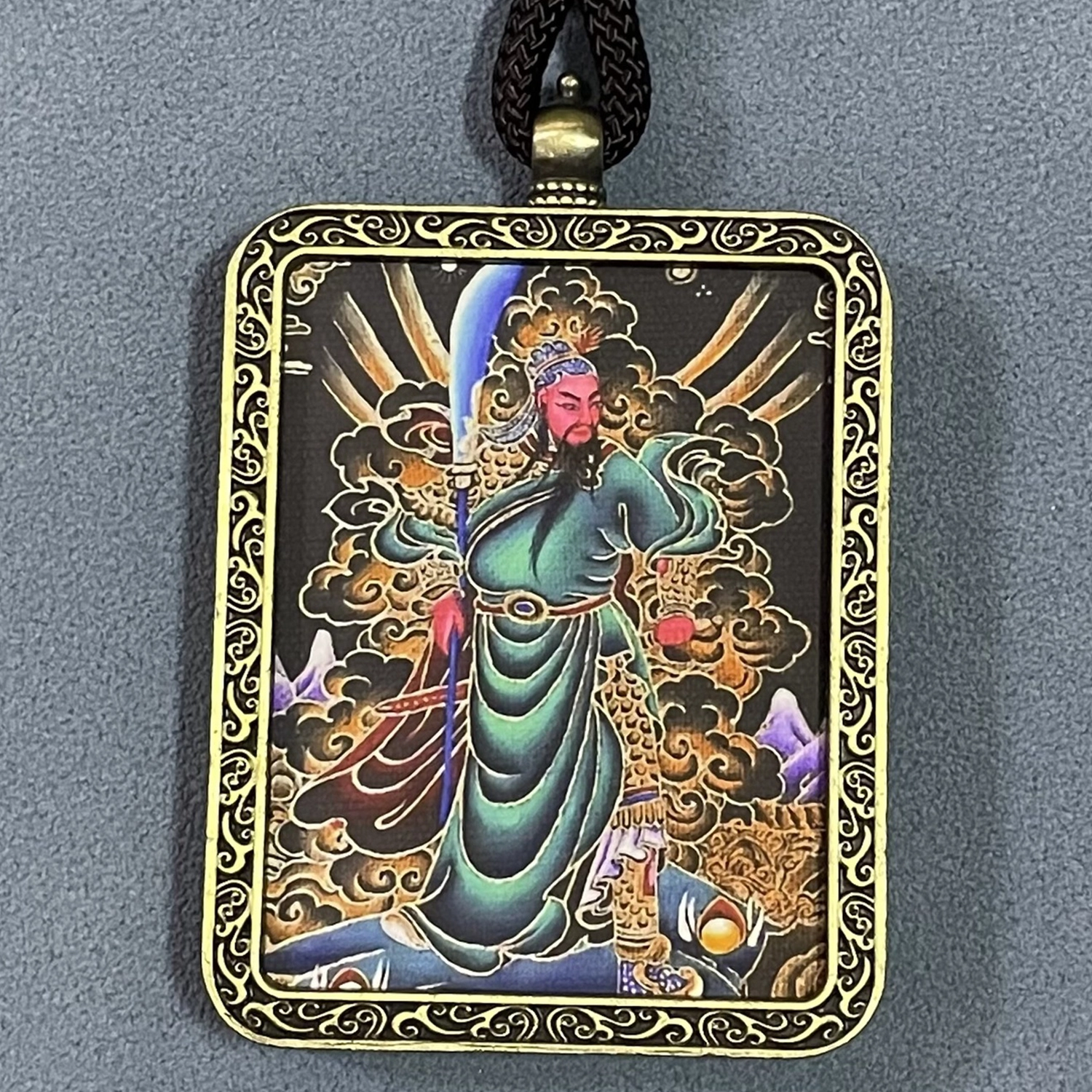 【过关斩将 鱼跃龙门】 睦珦 时招万里财 新藏式风关公手绘唐卡 手工编织民族风复古 招财纳福#好运 合金 项链 男女同款情侣款