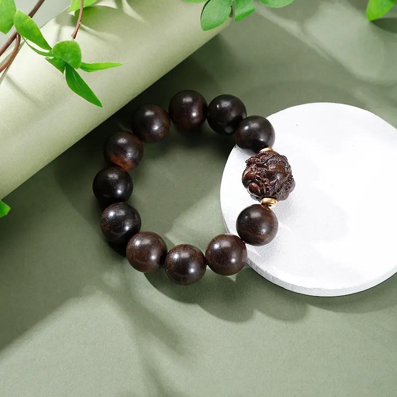 【已过香祝福】 睦珦 福禄吉祥 财源转运貔貅佛珠 复古单圈文玩古典手持念珠#好运 金丝檀木 手串 男女同款情侣款