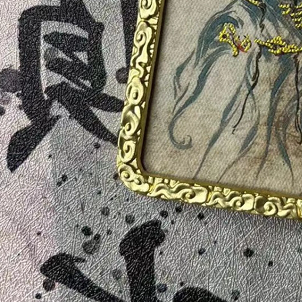 睦珦 【招财进宝运气好】时招万里财 新藏式风关公唐卡 手工编织民族风复古 纳福#好运 合金 项链 男女同款情侣款