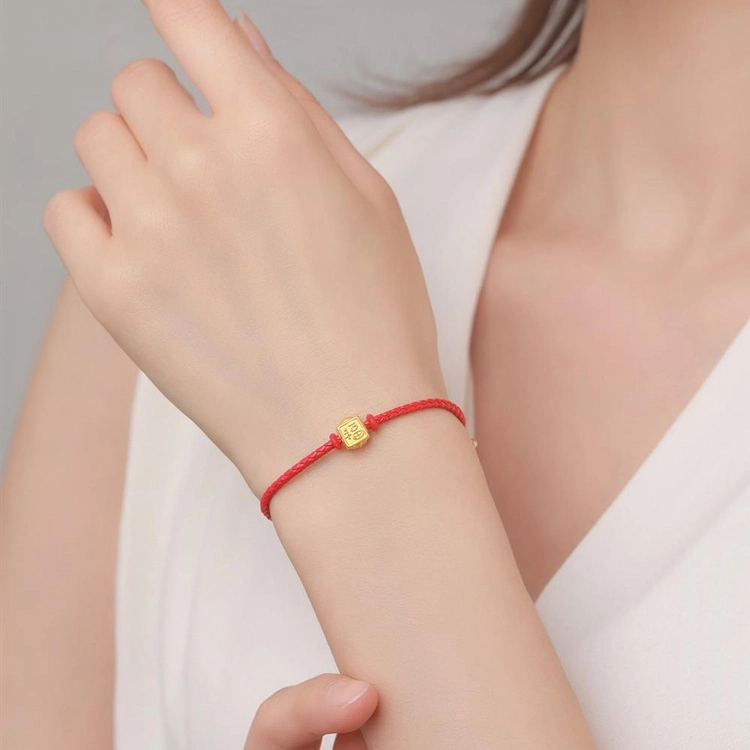 佐卡伊 三合生肖黄金转运珠小众轻奢新中式国风 足金 一口价 手链 女款