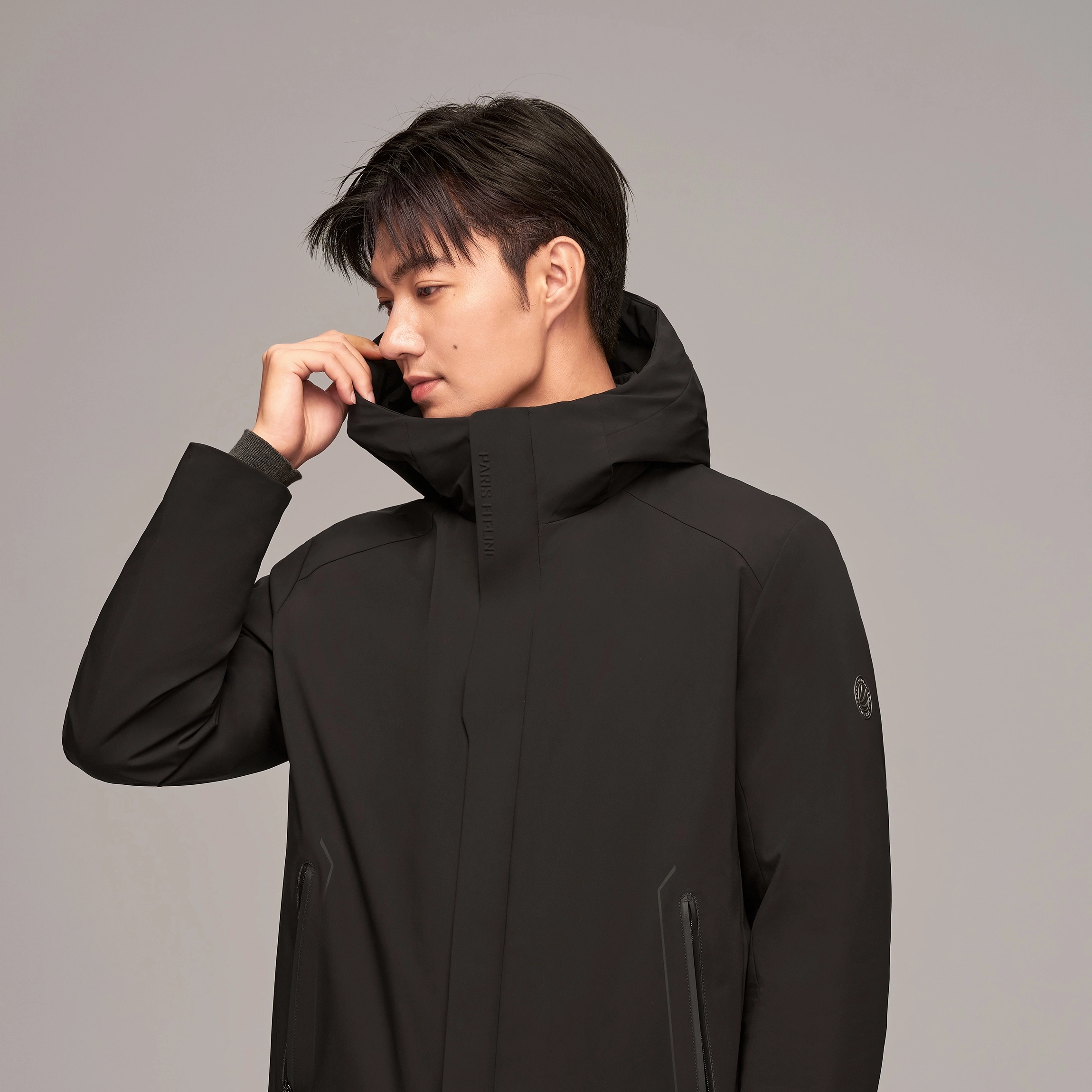 波司登 都市通勤系列 时尚提花连帽微弹羽绒服 男款