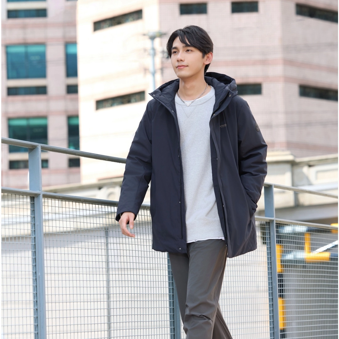 波司登 连帽厚款保暖可拆卸内胆羽绒服 男款