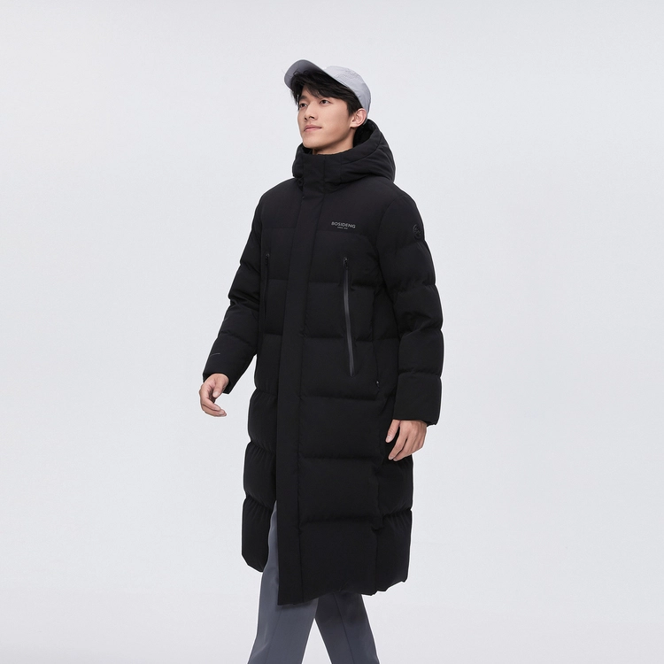 波司登 加厚长款纯色长袖羽绒服 男女同款