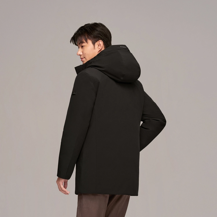 波司登 都市通勤系列 时尚都市纯色连帽羽绒服 男款