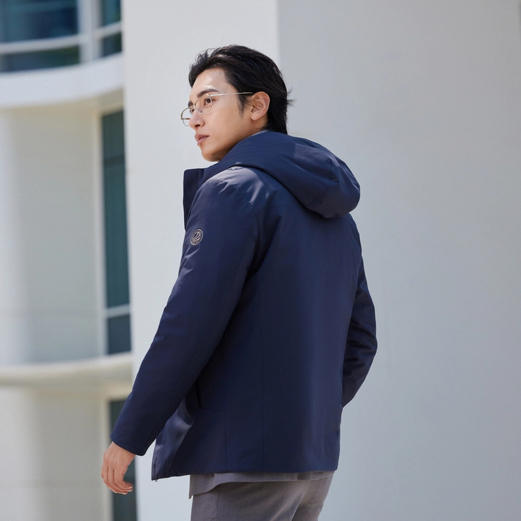 波司登 轻薄商务绅士纯色连帽百搭羽绒服 男款