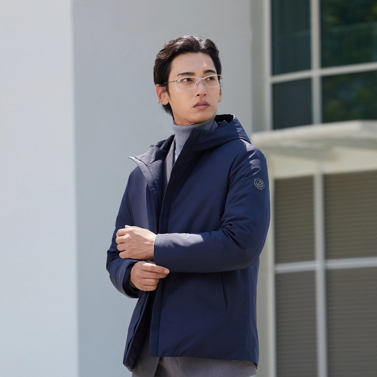 波司登 轻薄商务绅士纯色连帽百搭羽绒服 男款