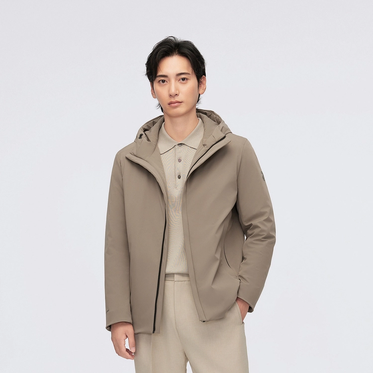 波司登 轻薄商务绅士纯色连帽百搭羽绒服 男款