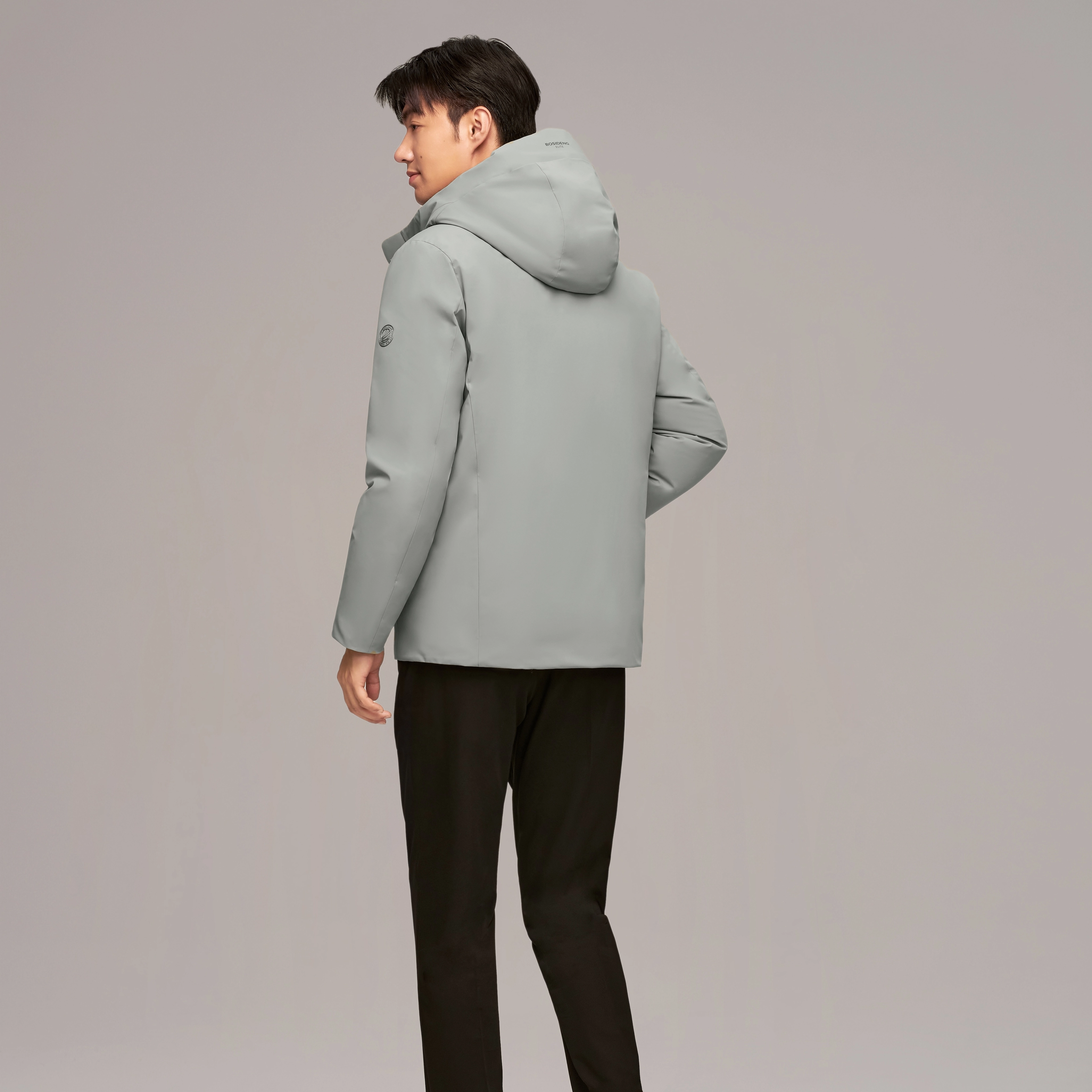 波司登 都市通勤系列 时尚提花连帽微弹羽绒服 男款