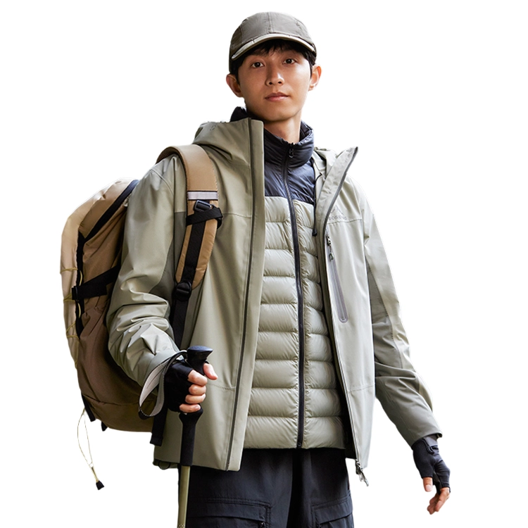 波司登  叠变系列 蓬鹅绒内胆纯色拼接防风防水透气户外运动露营登山蓄热保暖简约长袖 冲锋衣 男女同款