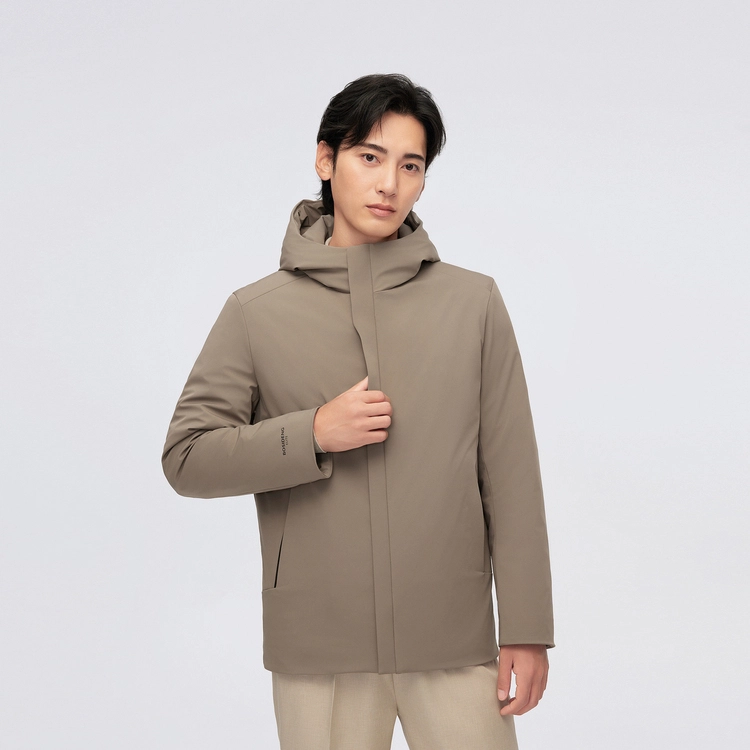 波司登 轻薄商务绅士纯色连帽百搭羽绒服 男款