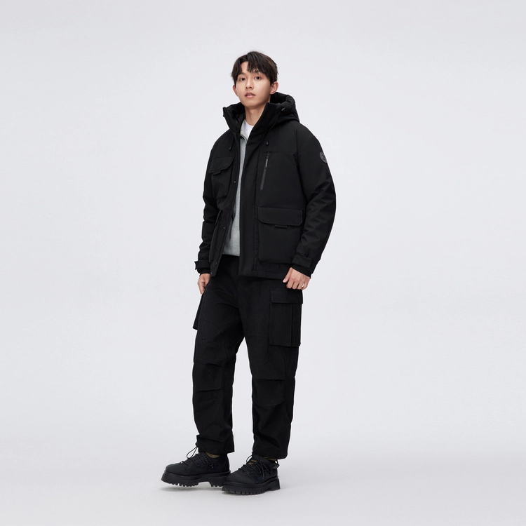 波司登 时尚休闲连帽工装风羽绒服 男款