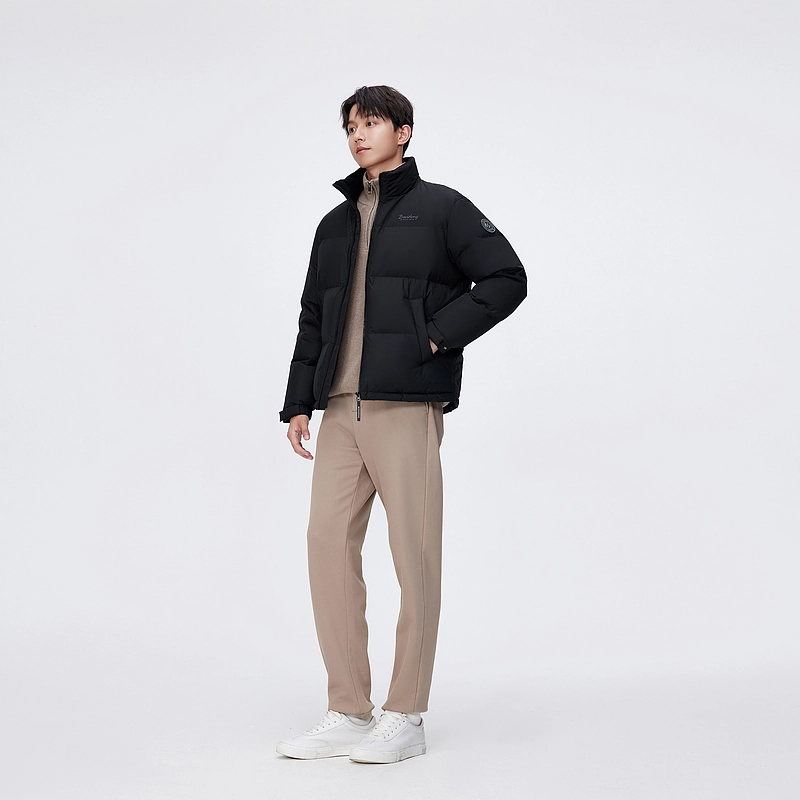 波司登 短款时尚休闲立领拼接保暖羽绒服 男款
