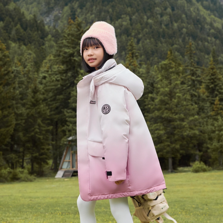 波司登 阿勒泰系列 舒适渐变连帽拉链羽绒服 青少年