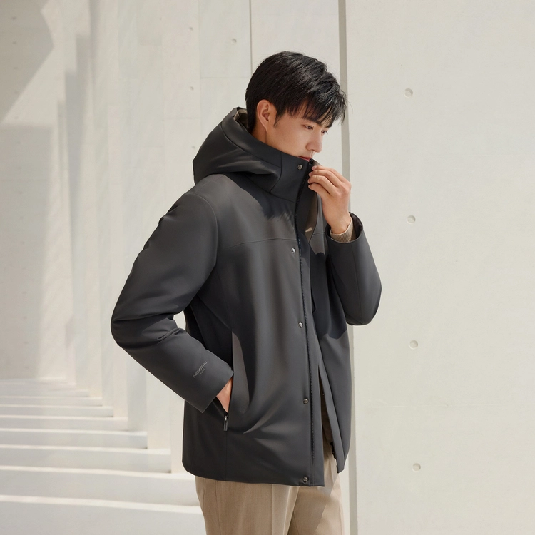 波司登 都市通勤系列 时尚都市连帽羽绒服 男款