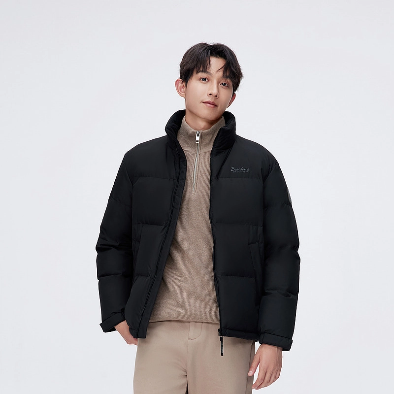 波司登 短款时尚休闲立领拼接保暖羽绒服 男款