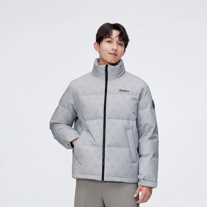 波司登 短款时尚休闲立领拼接保暖羽绒服 男款