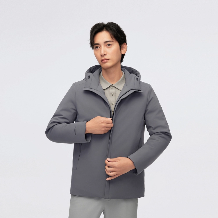 波司登 轻薄商务绅士纯色连帽百搭羽绒服 男款