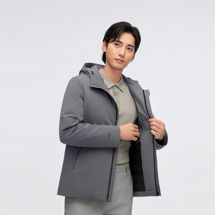 波司登 轻薄商务绅士纯色连帽百搭羽绒服 男款