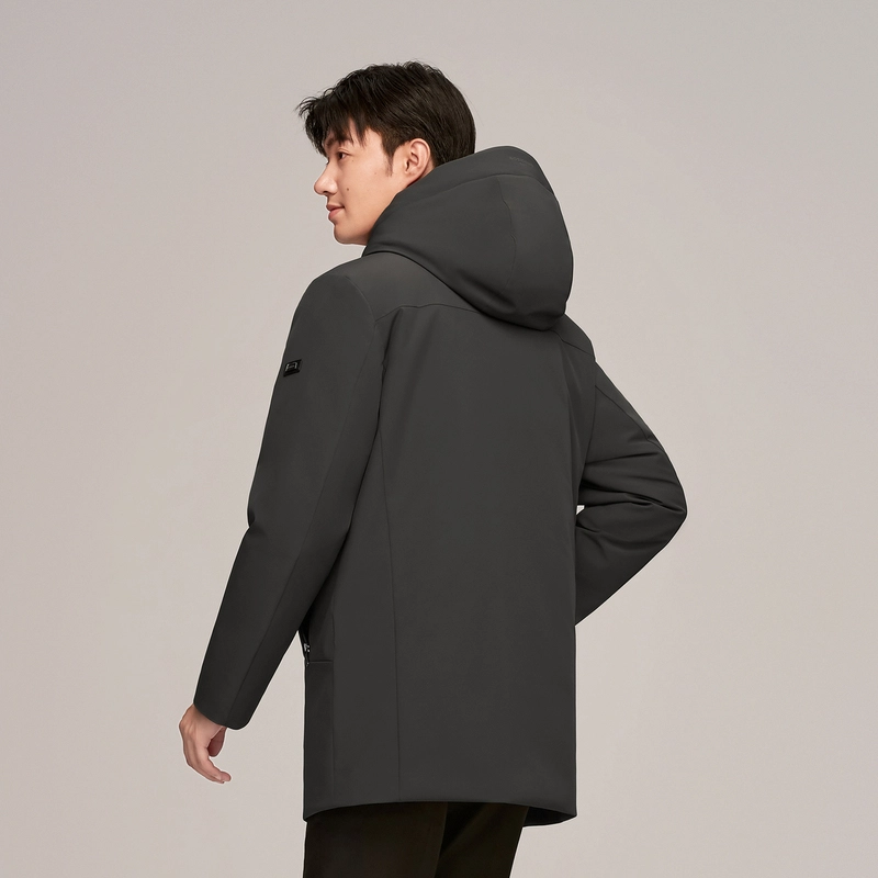 波司登 都市通勤系列 时尚都市纯色连帽羽绒服 男款