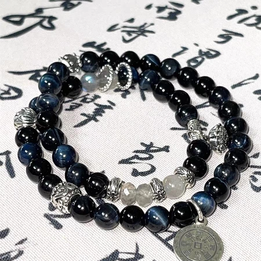 豫银 玄武古韵 • 新中式纹章古币造型佩饰中华古韵 琉璃 玉石手串 男女同款情侣款