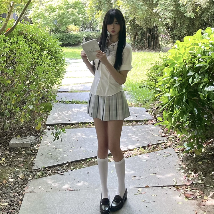 兔半眠 学院风简约百搭短袖优雅休闲舒适制服 女款