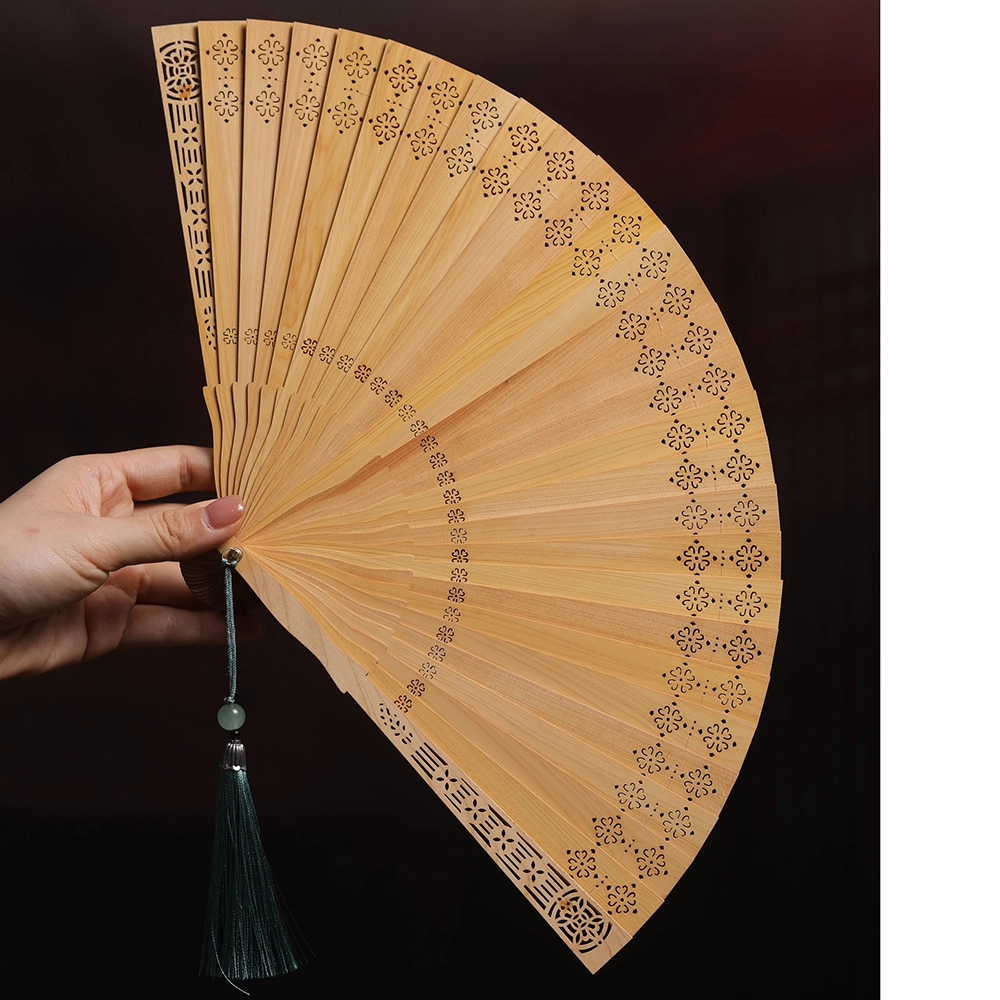 得笙陌 幸运草（苏扇）新中式文艺范古典手工扇手持扇 崖柏 扇子 男女同款情侣款