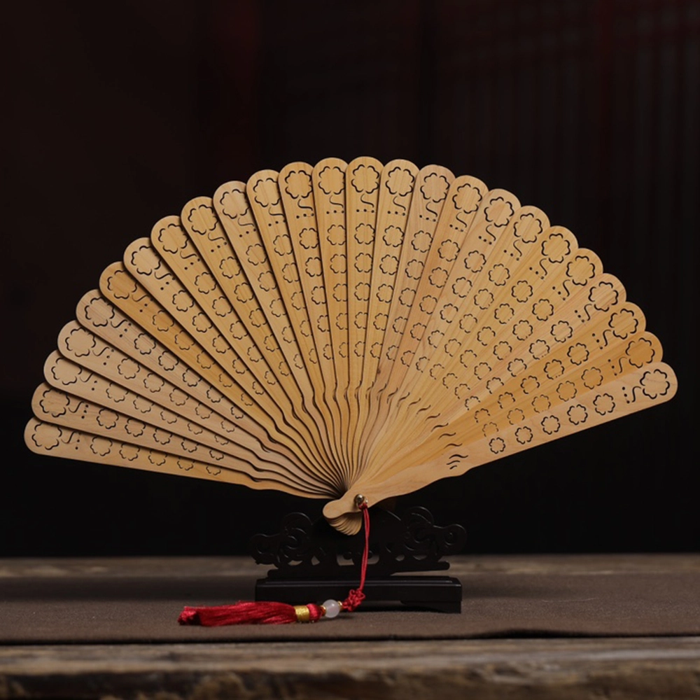 得笙陌 四叶草🍀（苏扇）国潮新中式古典风复古文艺范手持扇 崖柏 扇子 男女同款情侣款