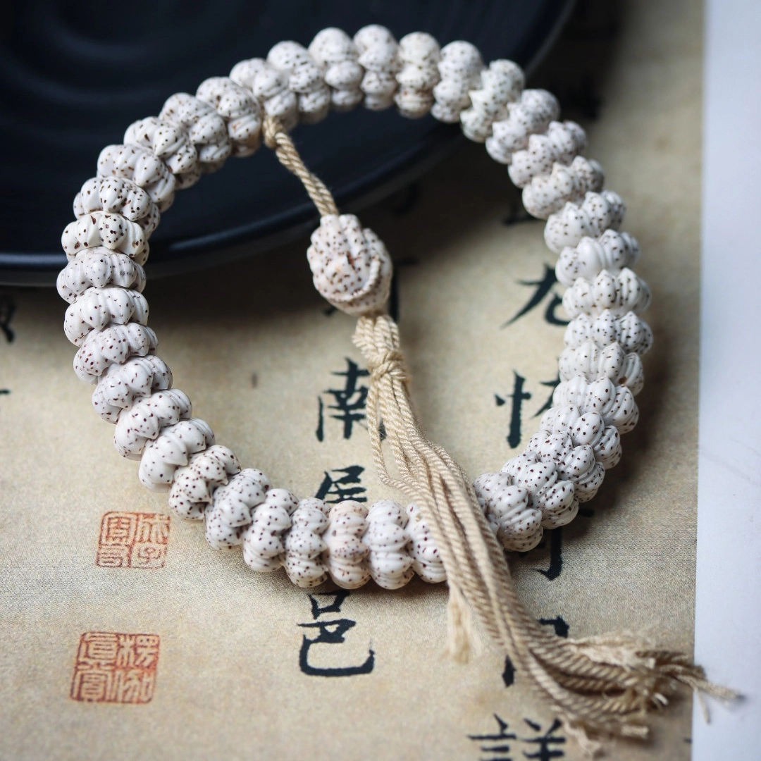 得笙陌 精工雕刻莲花#好运 星月菩提 手串 男女同款情侣款