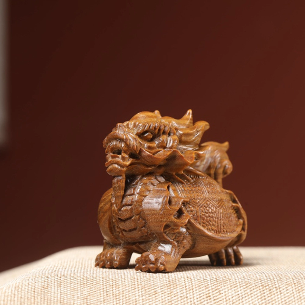 得笙陌 龙龟木雕文玩新中式工艺品 绿檀 摆件 男女同款情侣款
