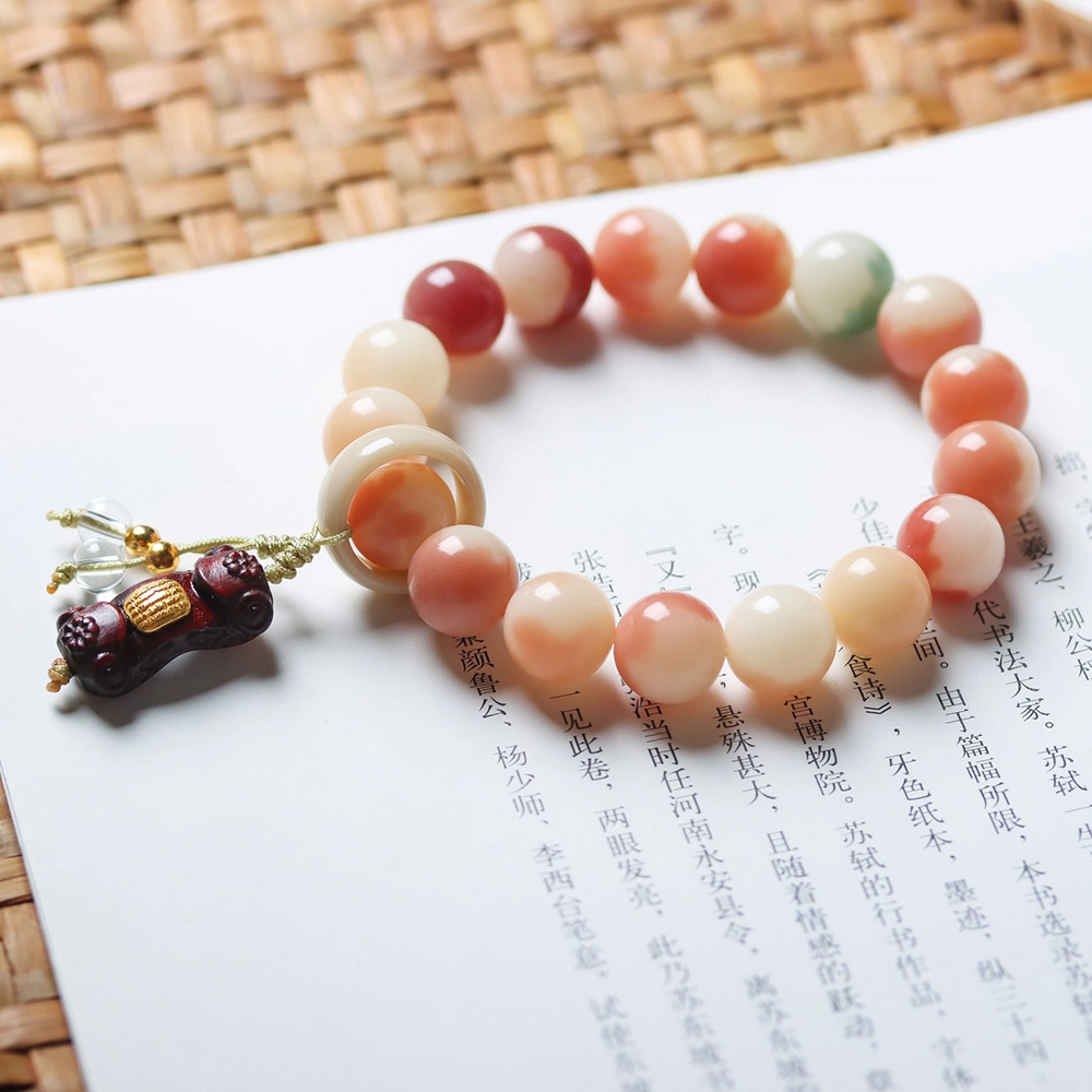 得笙陌 【花落长安】渐变盘佛珠文玩国风复古创意精致 菩提根 手串 女款