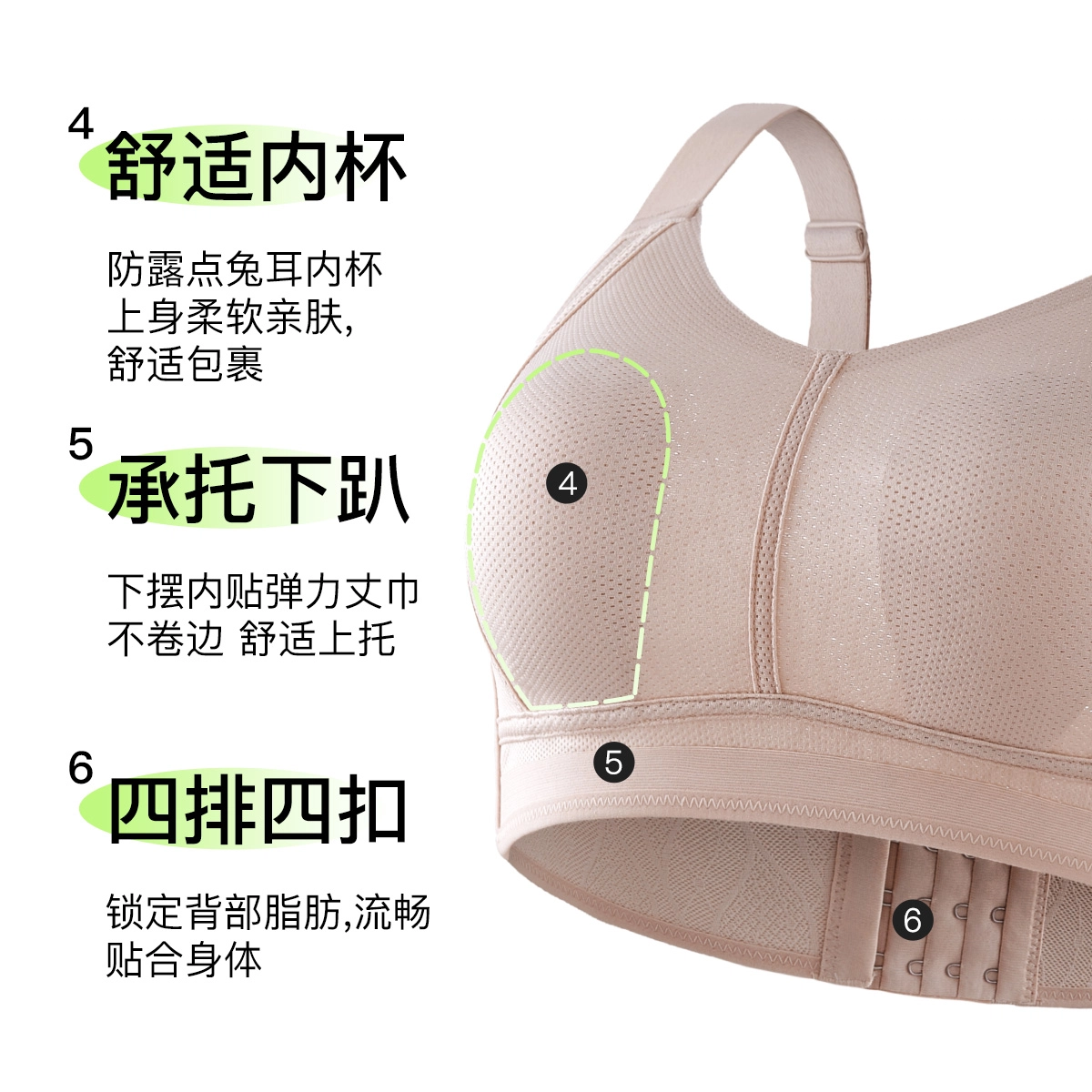 千奈美 大胸显小全罩杯收副乳防下垂文胸 女款