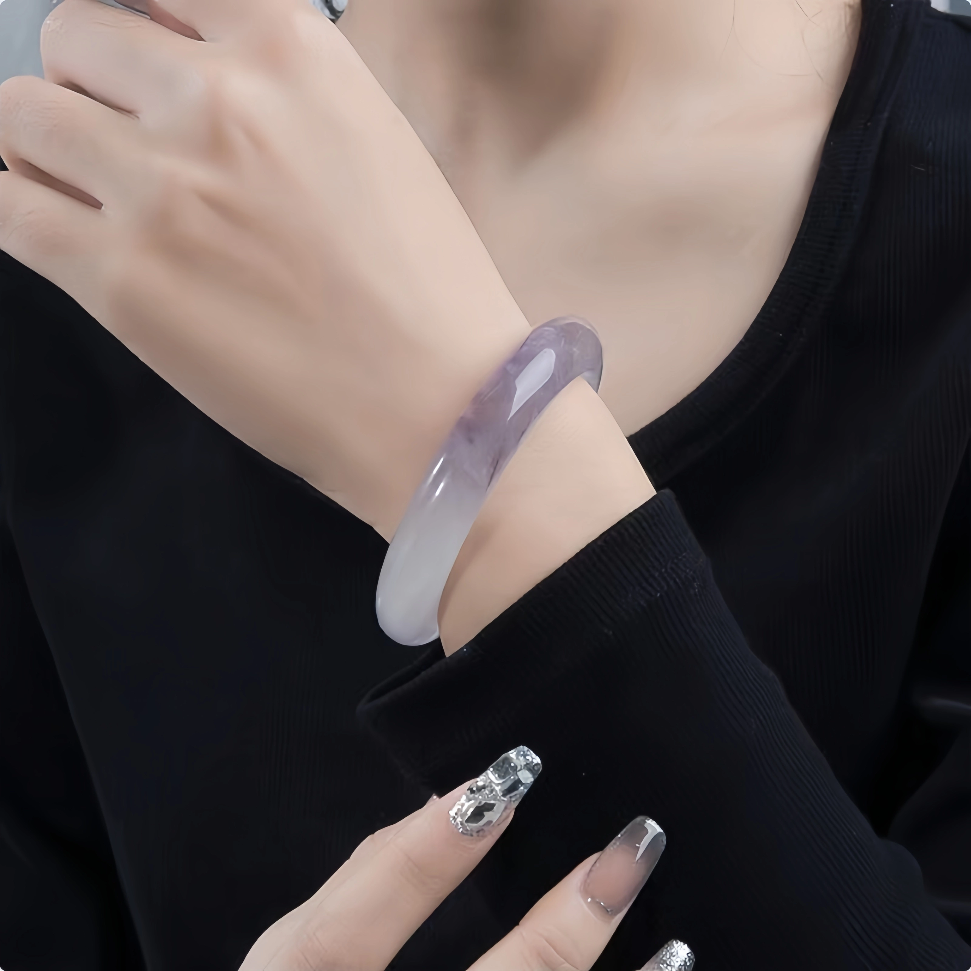 七小匠 薰衣草芋泥波波新中式国潮风 水晶 玉石手镯 女款