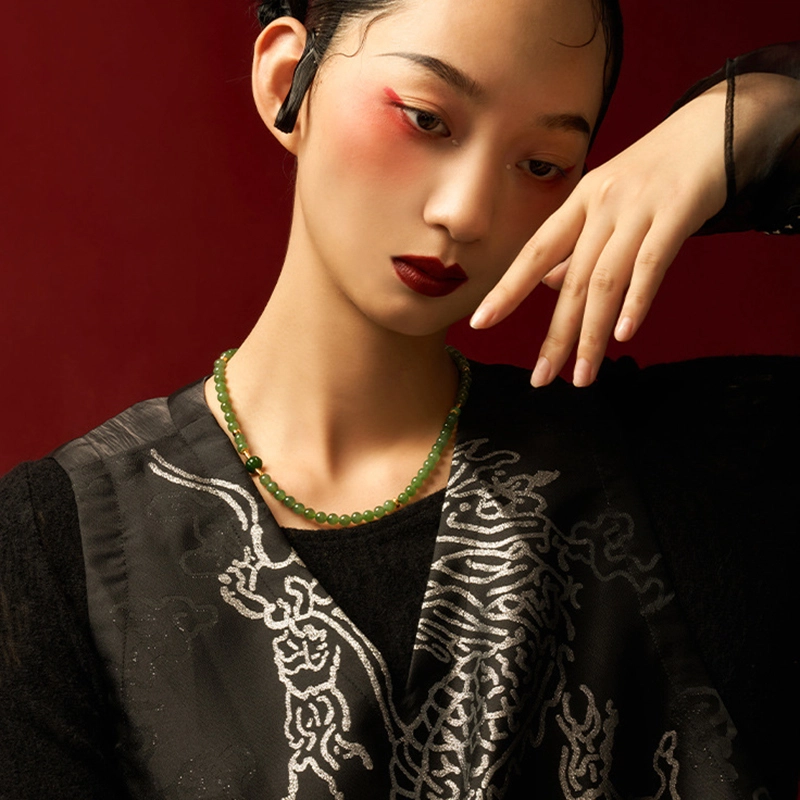 七小匠 国潮 优雅时尚 简约轻奢 小众设计 高级感 和田玉 项链 女款 碧玉