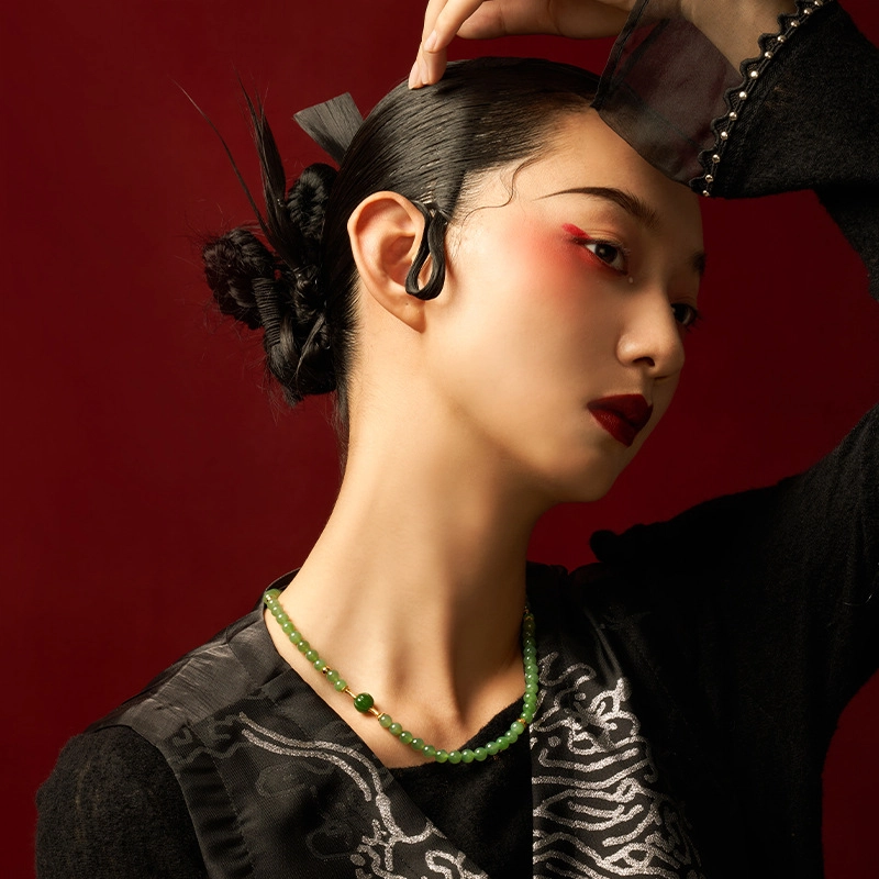 七小匠 国潮 优雅时尚 简约轻奢 小众设计 高级感 和田玉 项链 女款 碧玉