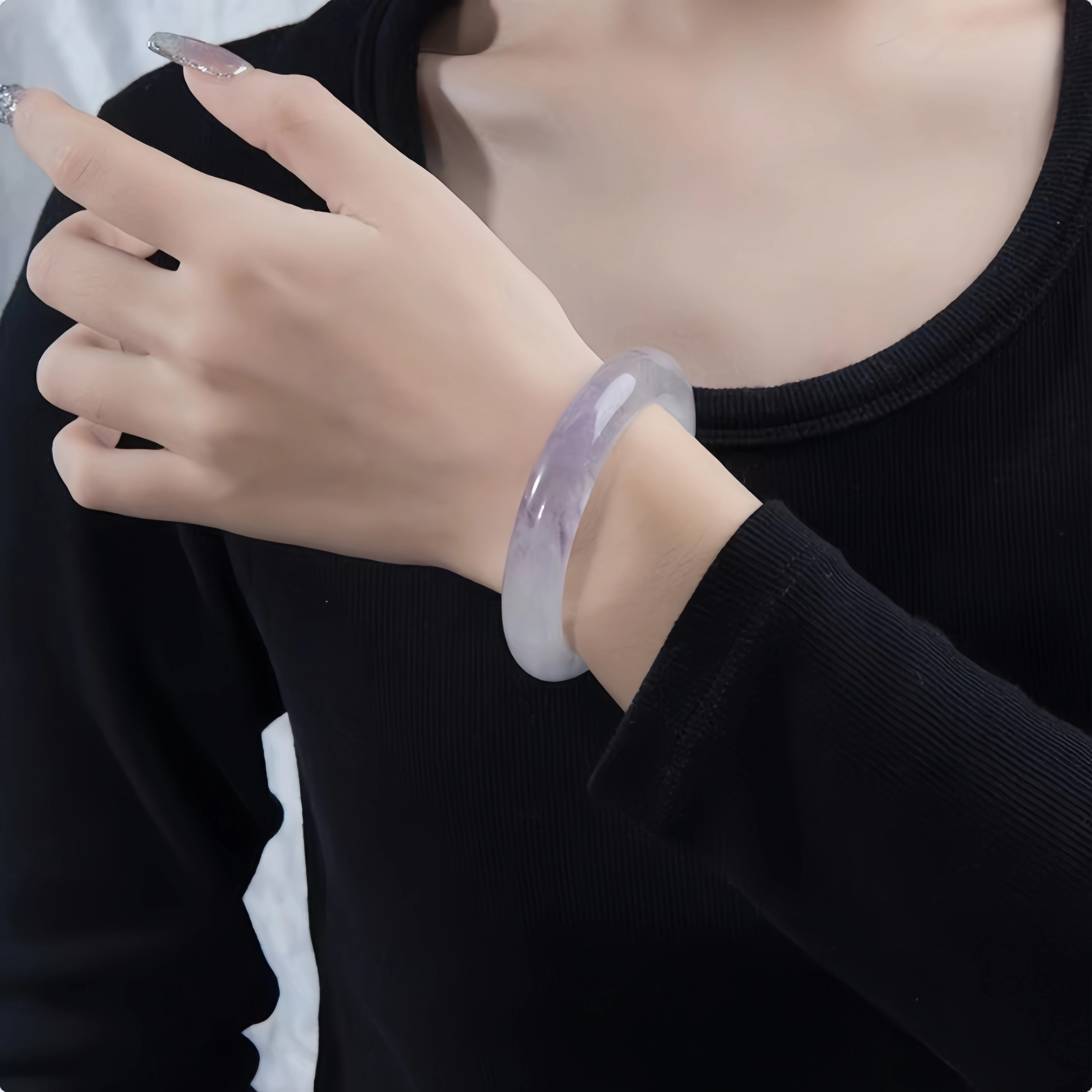 七小匠 薰衣草芋泥波波新中式国潮风 水晶 玉石手镯 女款