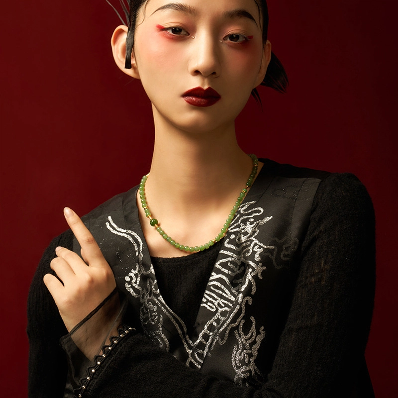 七小匠 国潮 优雅时尚 简约轻奢 小众设计 高级感 和田玉 项链 女款 碧玉