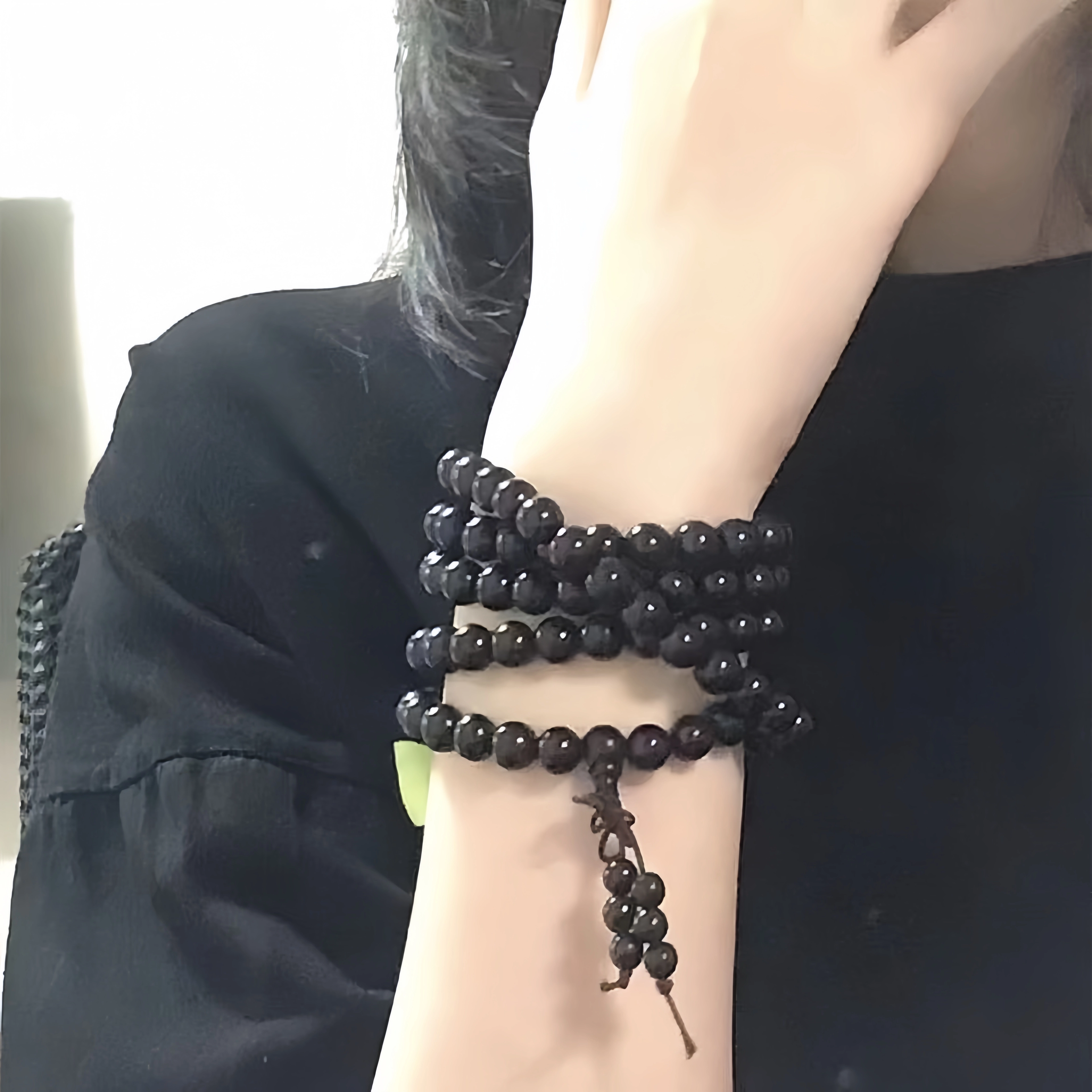 七小匠 新中式 国潮 小众设计 圆珠 檀木 木作手串 男女同款情侣款 黑檀