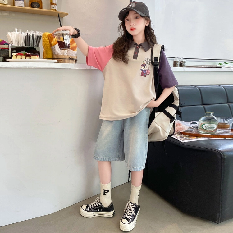 大童 蓝精灵 舒适宽松时尚洋气休闲运动套装 灰色