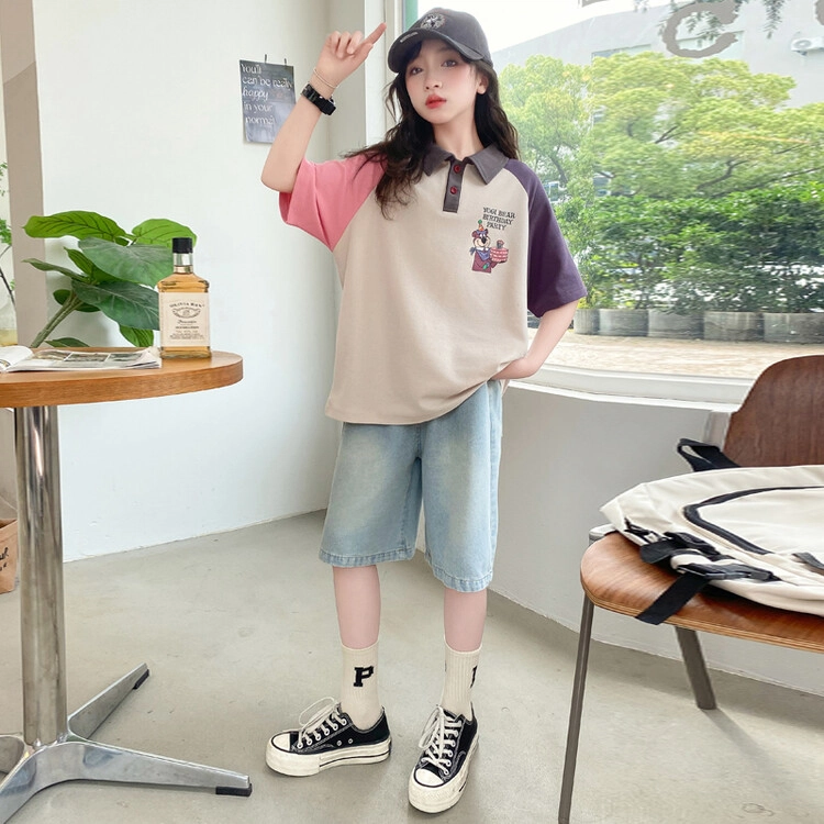 大童 蓝精灵 舒适宽松时尚洋气休闲运动套装 灰色