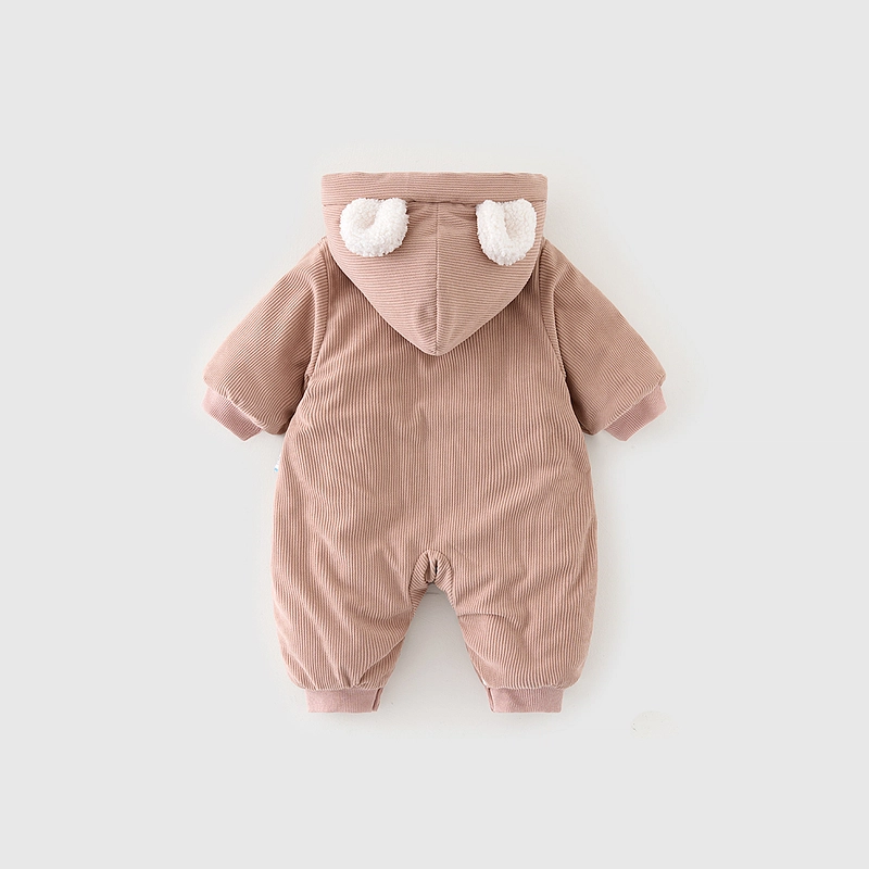 童泰婴儿连体衣冬季夹棉宝宝衣服儿童休闲外出连帽哈衣家居服爬服
