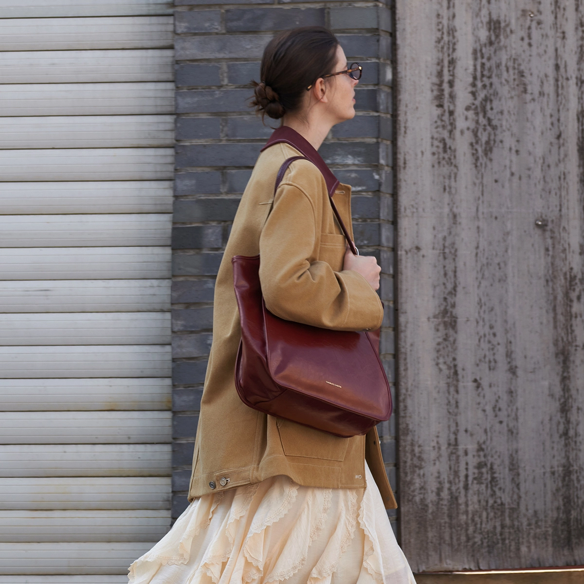 CHARLESKEITH ck PU BlackPewterBurgundy