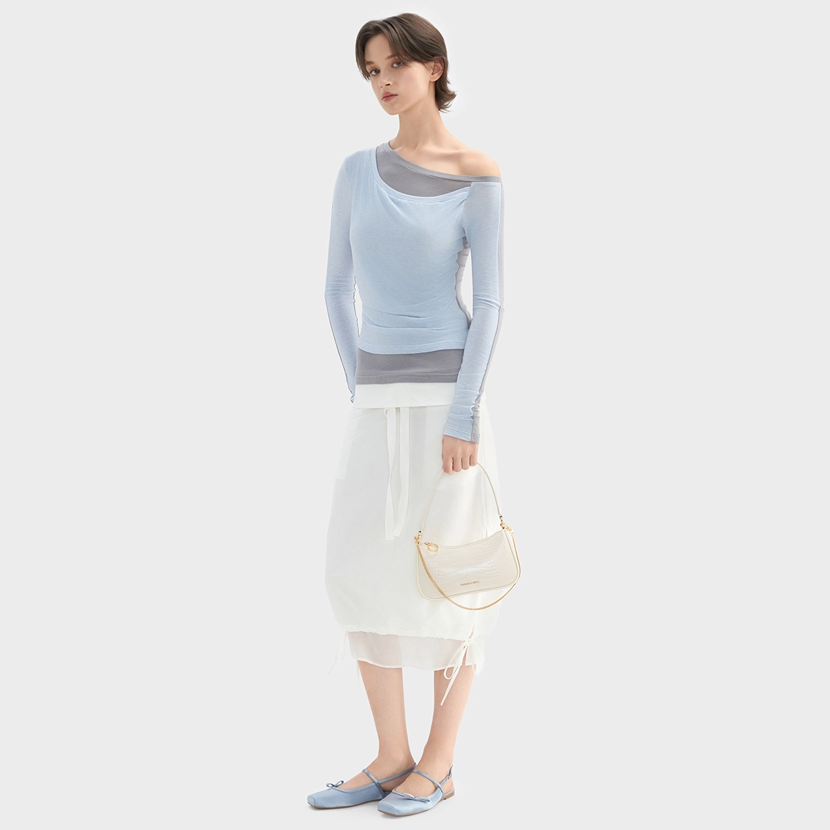 CHARLESKEITH ck PU Cream CrocoBlack Croco