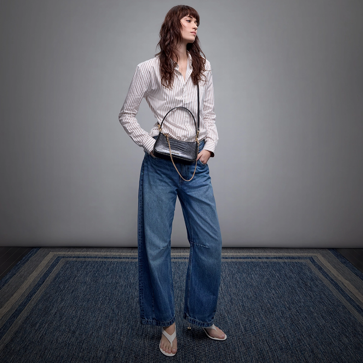CHARLESKEITH ck PU Cream CrocoBlack Croco