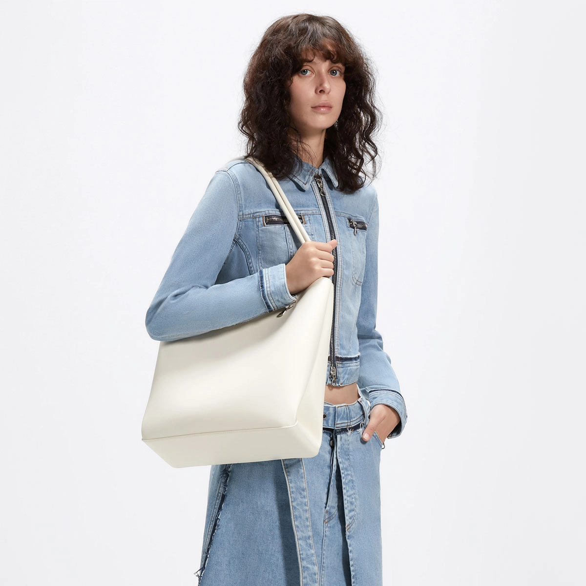 CHARLESKEITH PU Tote TaupeCream