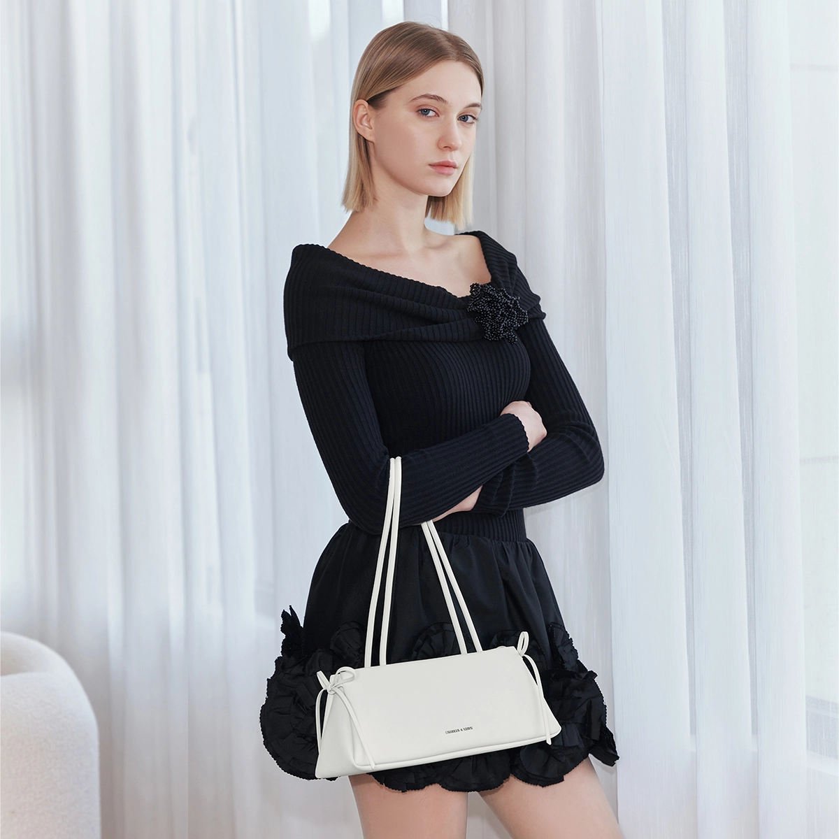 CHARLESKEITH ck PU Soft PinkNoirMeringue White