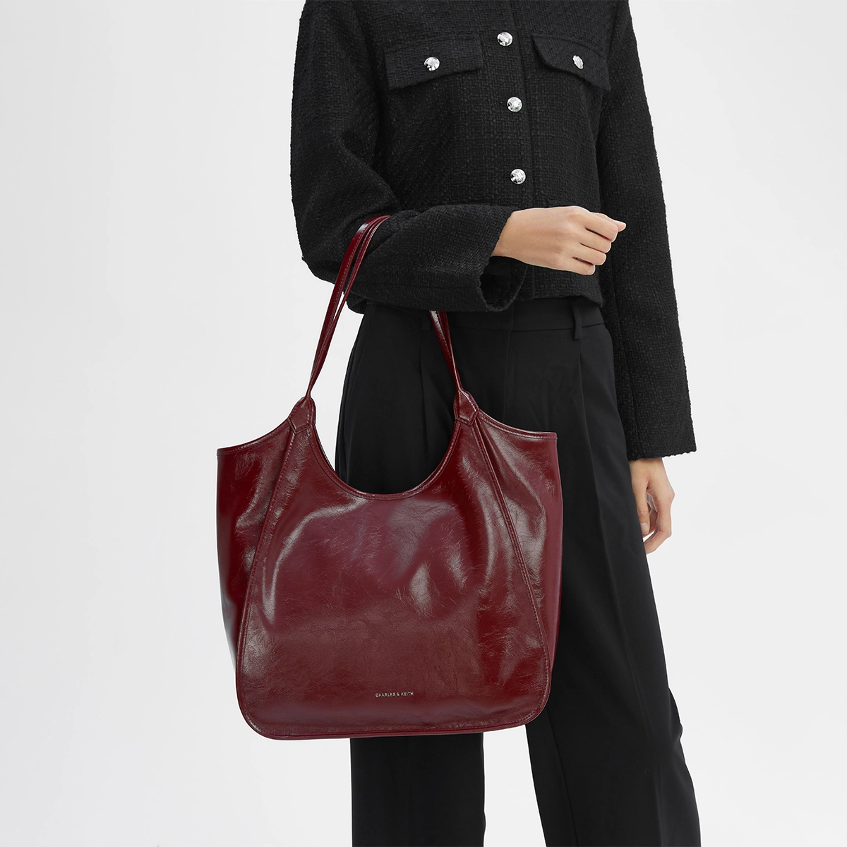 CHARLESKEITH ck PU BlackPewterBurgundy