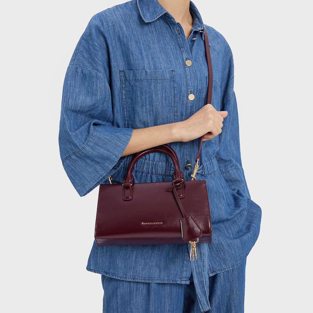 CHARLESKEITH ck 25 PU BlackMulberry PlumLight Pink
