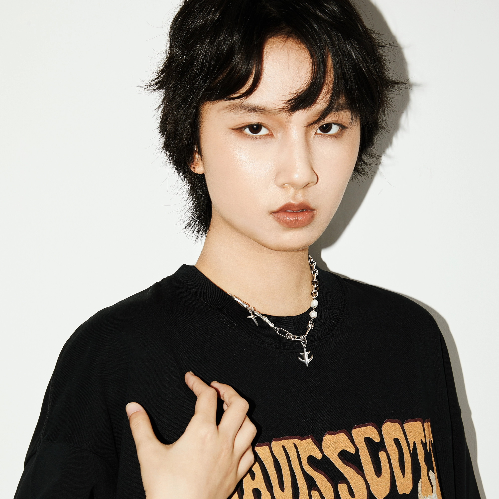 魔物 冷酷火焰小众个性时尚潮酷嘻哈 钛钢 项链 男女同款情侣款
