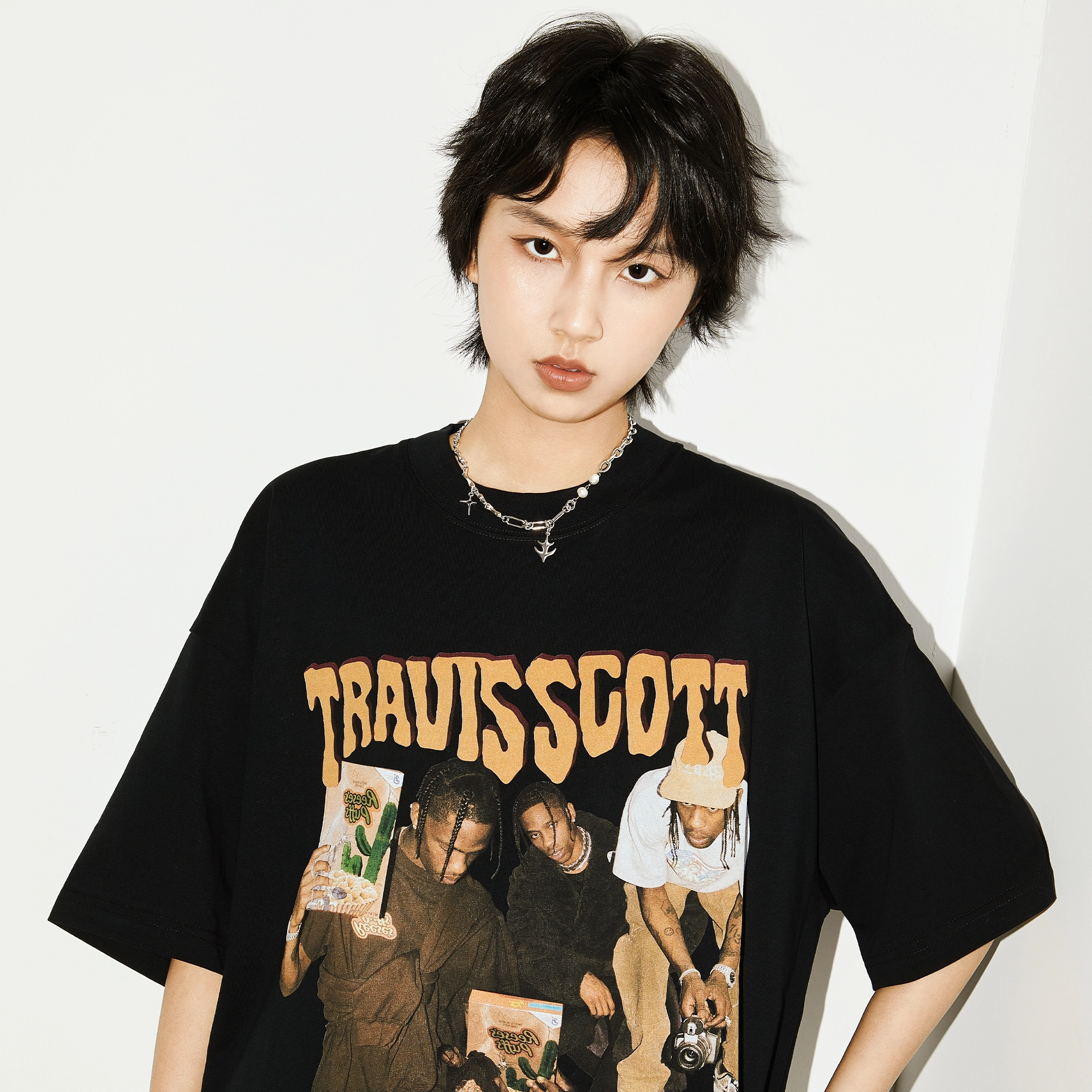 魔物 冷酷火焰小众个性时尚潮酷嘻哈 钛钢 项链 男女同款情侣款