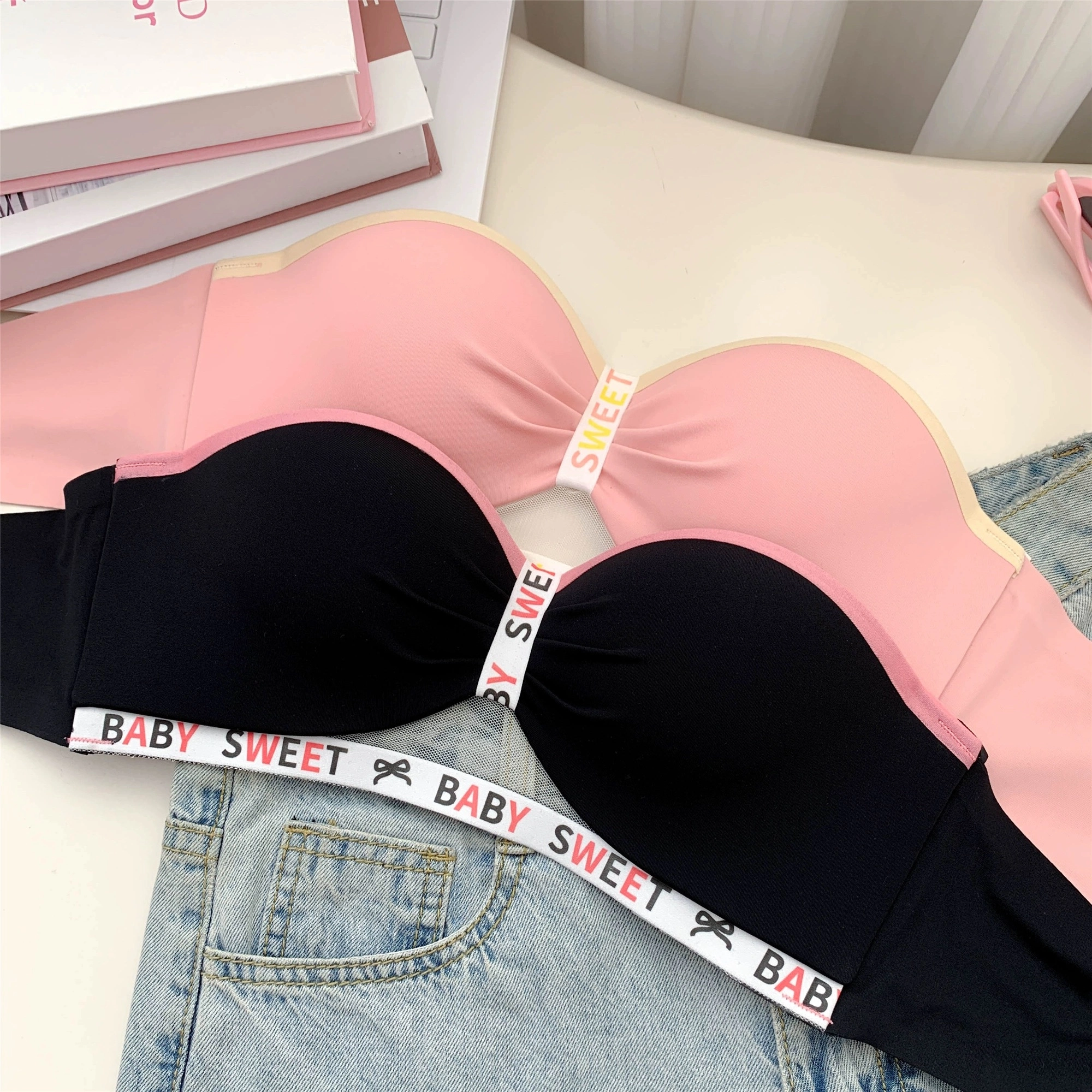小甜崽 稳稳杯防滑聚拢无肩带美背文胸 女款